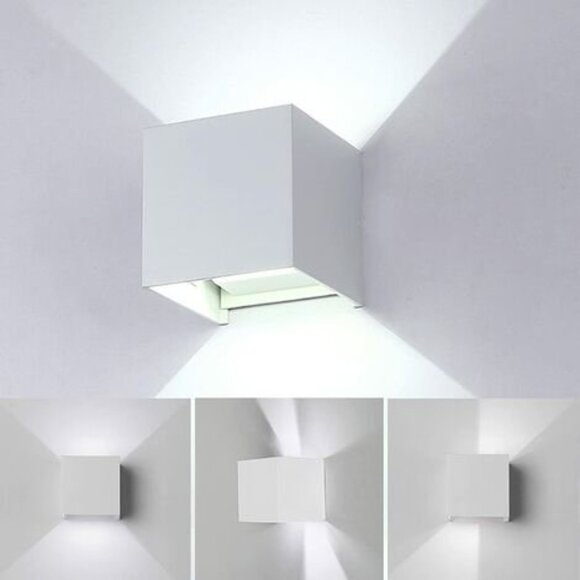 LED Cube Wall Light 12W White - Picture 1 of 3